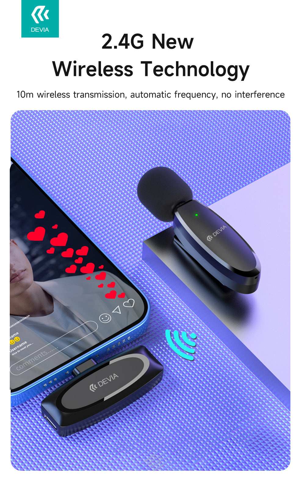 Devia Kintone Mic Lightning | Wireless Mic for iPhone - MIZO.at