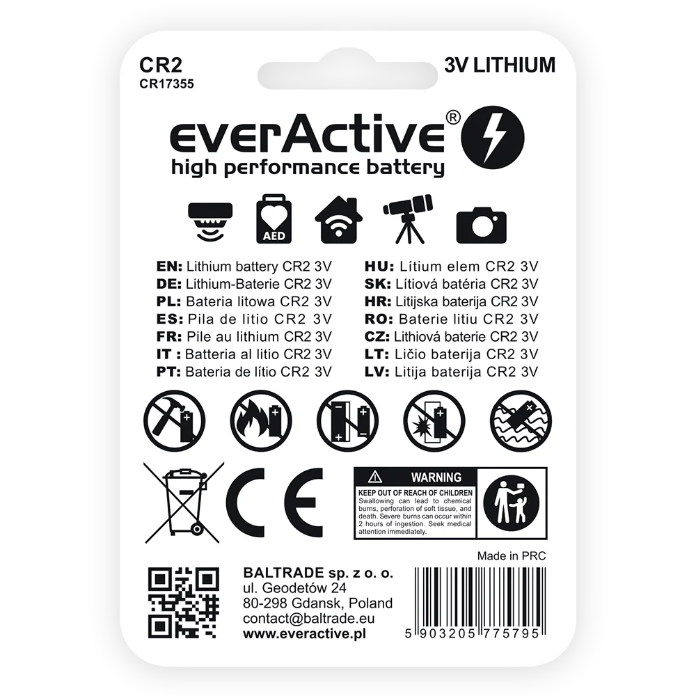 1er Pack everActive CR2 Lithium Foto Batterie 3V - MIZO.at