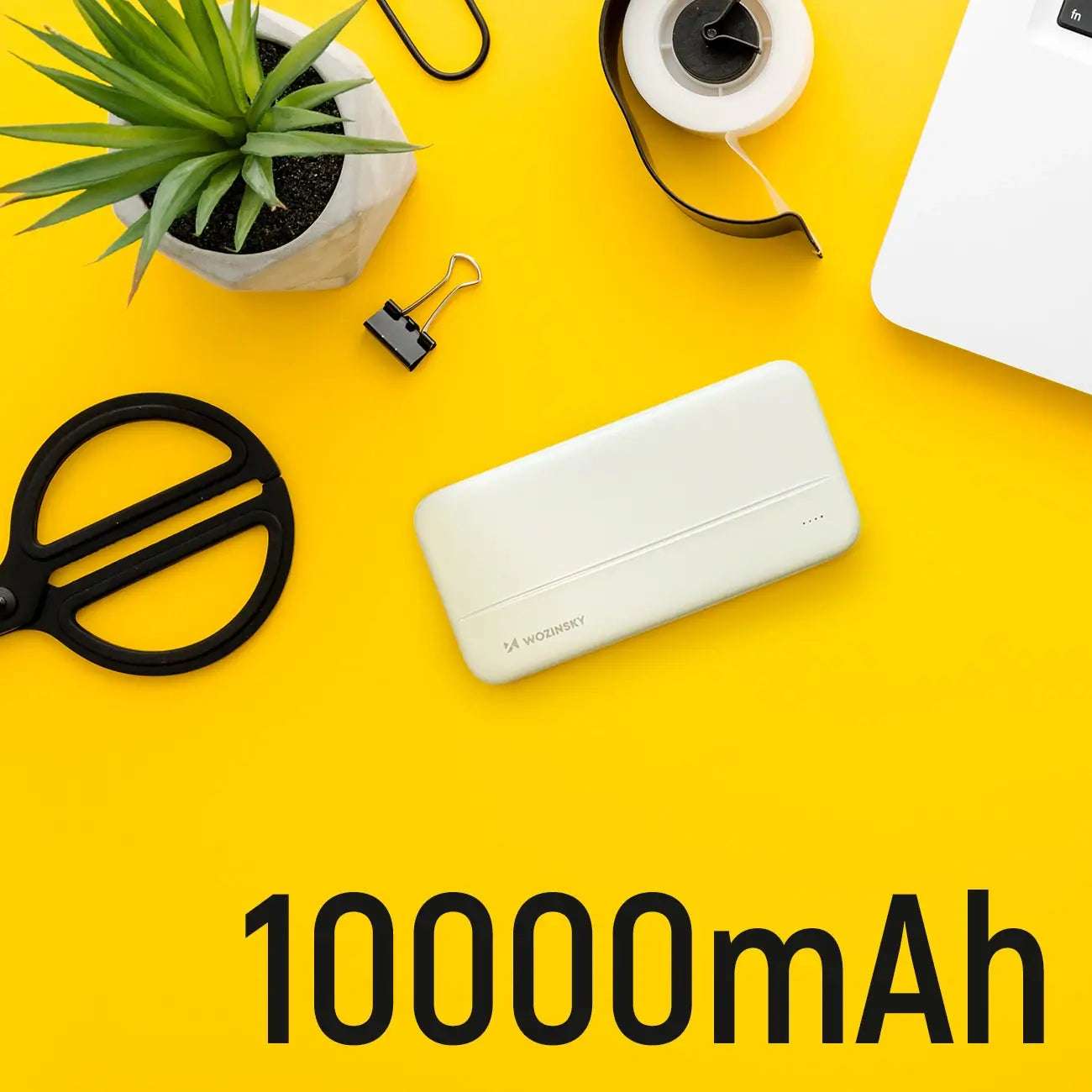 Wozinsky 10000mAh Powerbank White | Slim Dual USB Charger