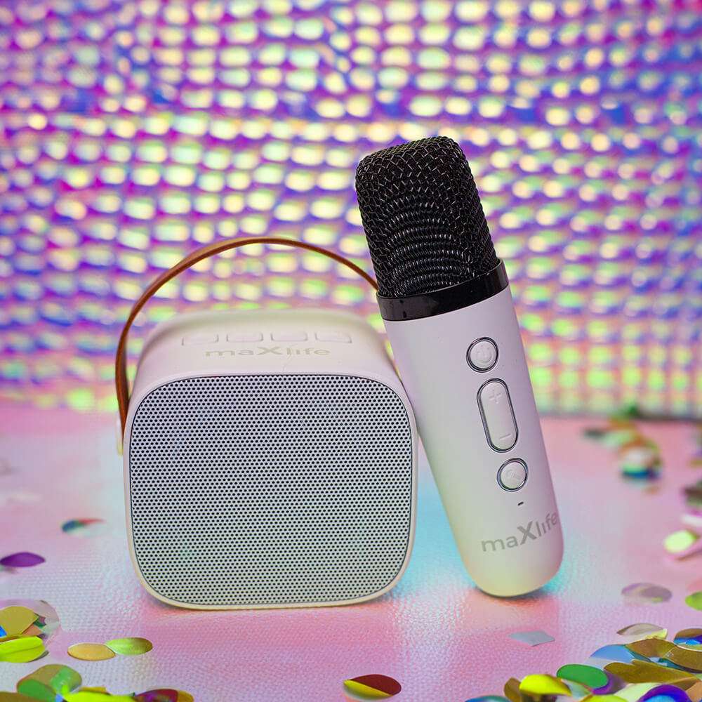 Maxlife MXKS-100 Karaoke Speaker | Bluetooth Mic – White - MIZO.at