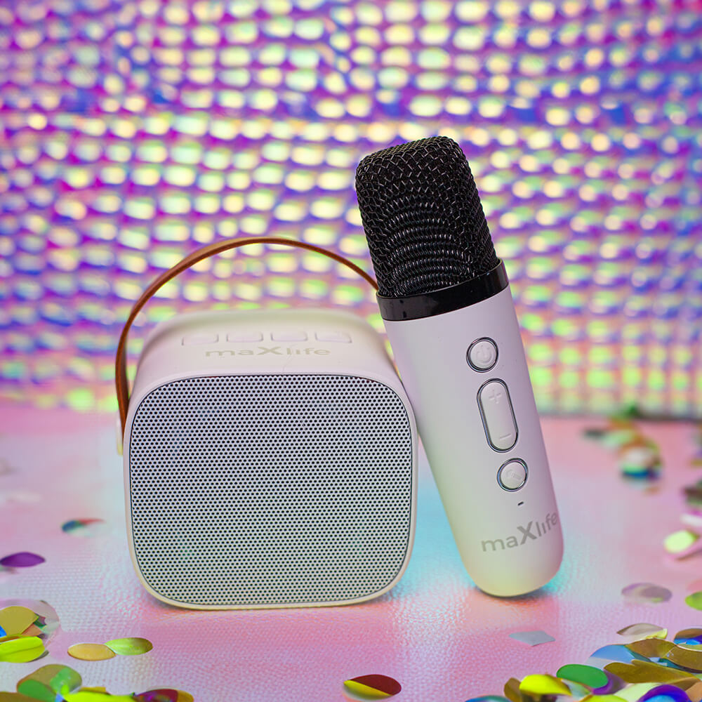 Maxlife MXKS-100 Karaoke Speaker | Bluetooth Mic – White - MIZO.at