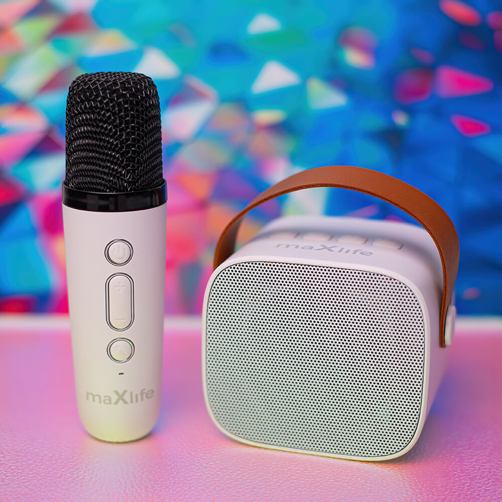 Maxlife MXKS-100 Karaoke Speaker | Bluetooth Mic – White - MIZO.at