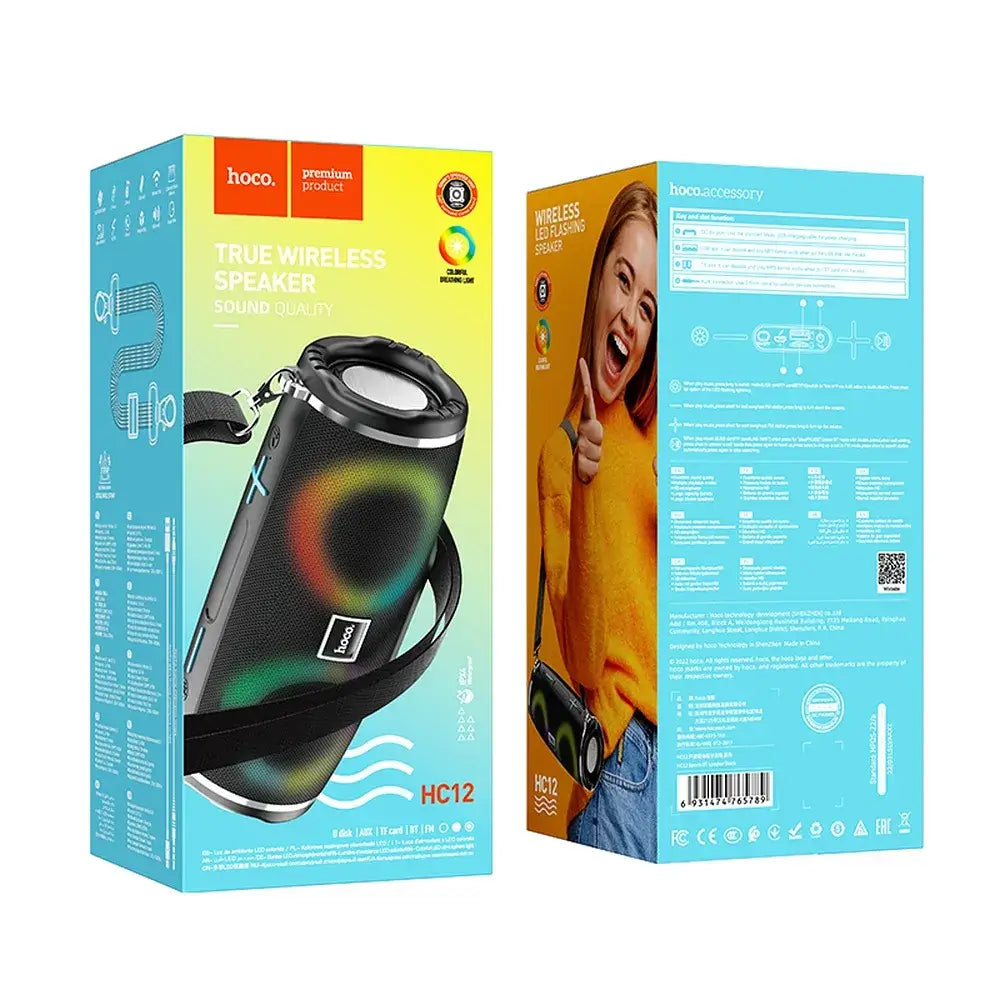 Hoco HC12 Bluetooth Speaker 2×5W LED Schwarz - MIZO.at