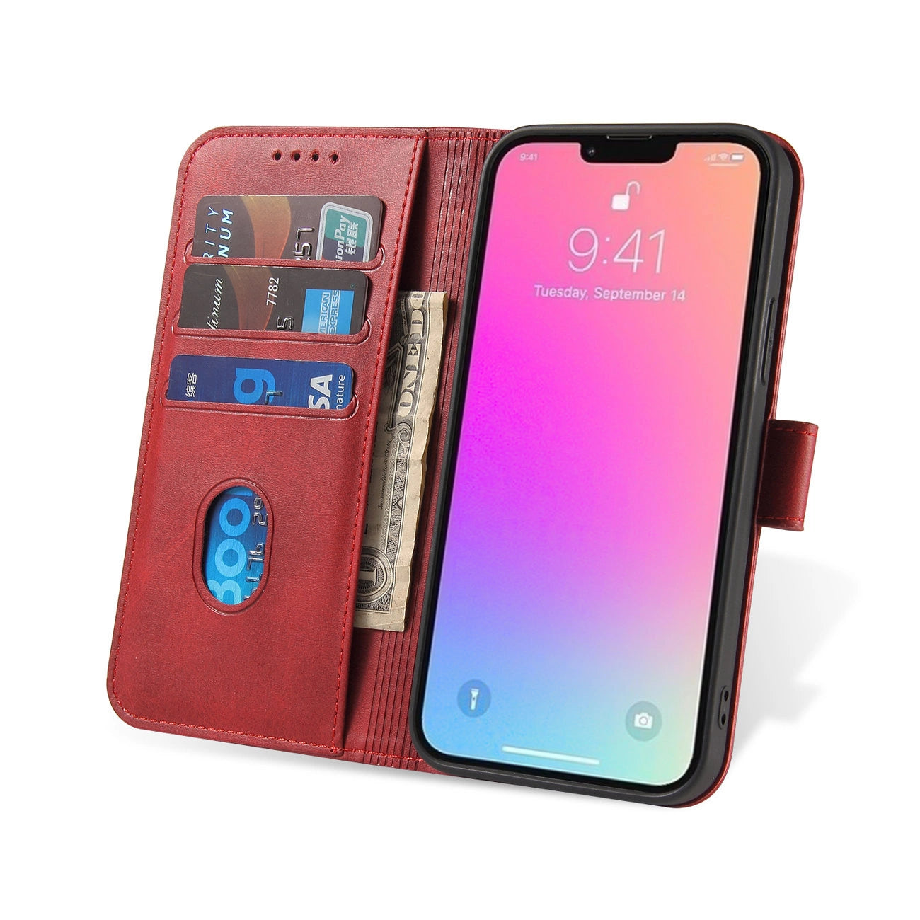 iPhone 15 Pro Max Magnet Flip Case Rot - MIZO.at