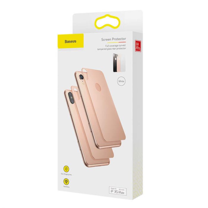 iPhone XS Max Curved T Glass Rear Protector | White - MIZO.at