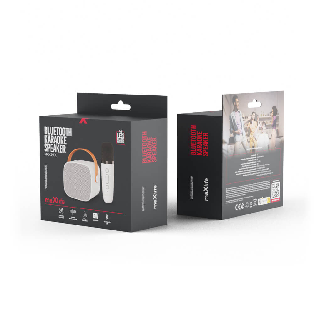 Maxlife MXKS-100 Karaoke Speaker | Bluetooth Mic – White - MIZO.at