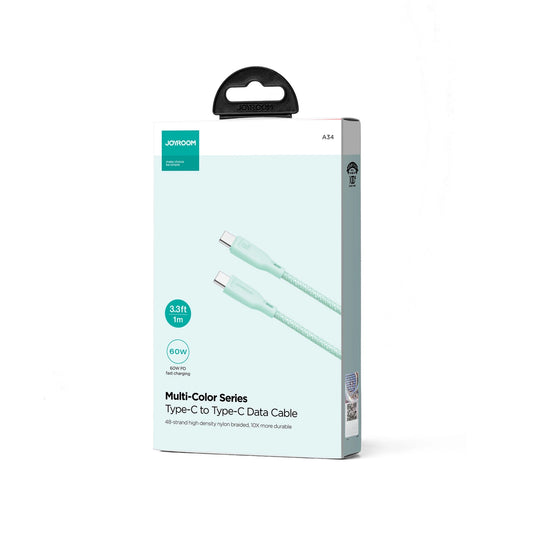 Joyroom 60W USB-C Cable | 1m, Green, Fast Charging & Data Sync - MIZO.at