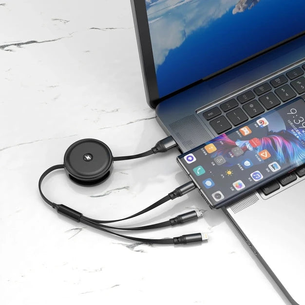 Jellico B19 3-in-1 Ladekabel – Lightning/USB-C/Micro USB 1.2m Schwarz - MIZO.at