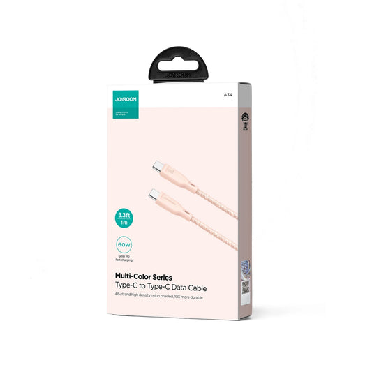 Joyroom 60W USB-C Cable | 1m, Pink, Fast Charging & Data Sync - MIZO.at
