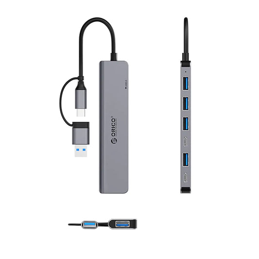 Orico YSA7-U3 7-Port USB-C/USB-A Hub Dock – Gray - MIZO.at