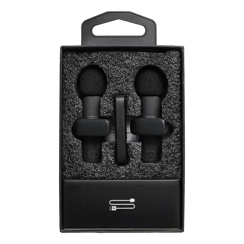 Wireless Lavalier Microphone Type C Double (2 in Set) K1 Black - MIZO.at