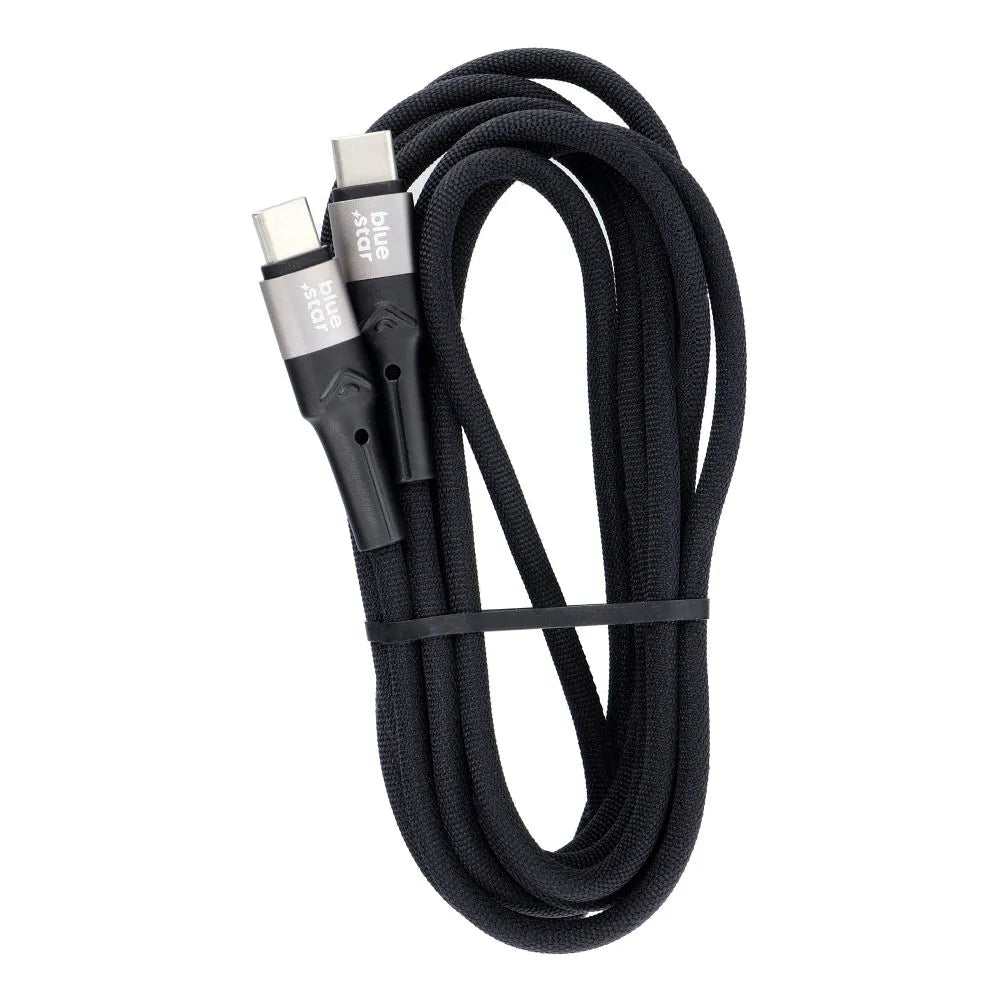 Blue Star 60W USB-C zu USB-C Kabel – 2m Schwarz Schnellladung - MIZO.at