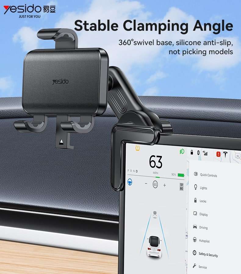 YESIDO Car Holder C250 | Screen Corner Mount – Black