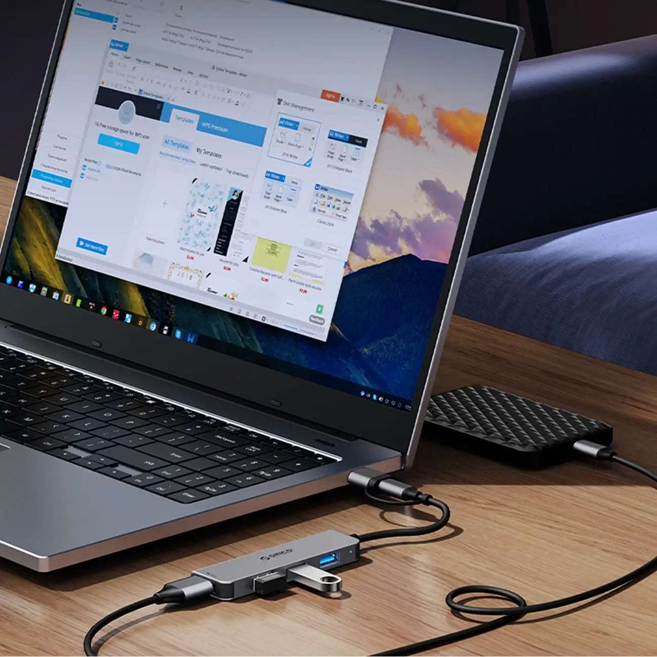 Orico YSA2-U3 7-Port USB Hub Docking Station – Gray