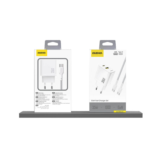 Dudao A27 MaxC 35W GaN Ladeset + USB-C Kabel Weiß - MIZO.at