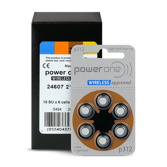 6er Pack Power One Varta Hörgerätebatterien 312 PR41 1,45 V - MIZO.at