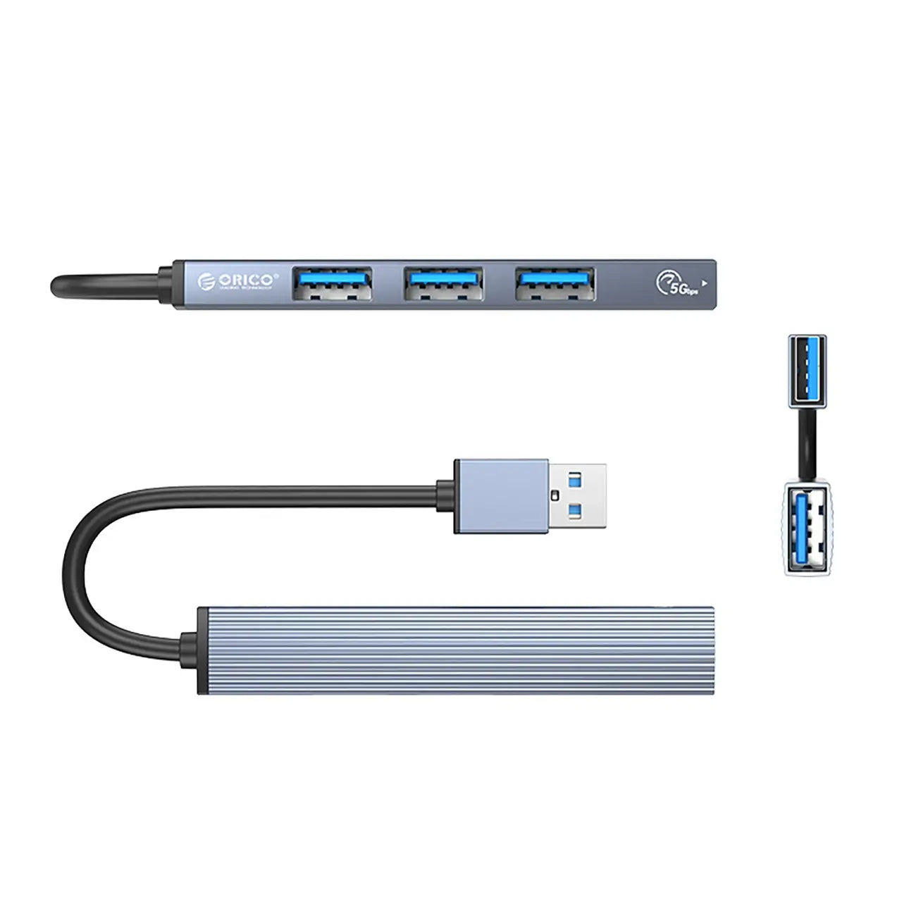 Orico AH-A13 USB Hub 4-Port | 1x USB 3.0 + 3x USB 2.0 - Gray - MIZO.at