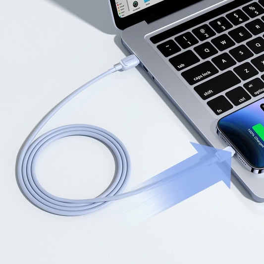 Lightning USB Kabel, 1,2 m Blau – 2,4A Schnellladen & Datentransfer - MIZO.at