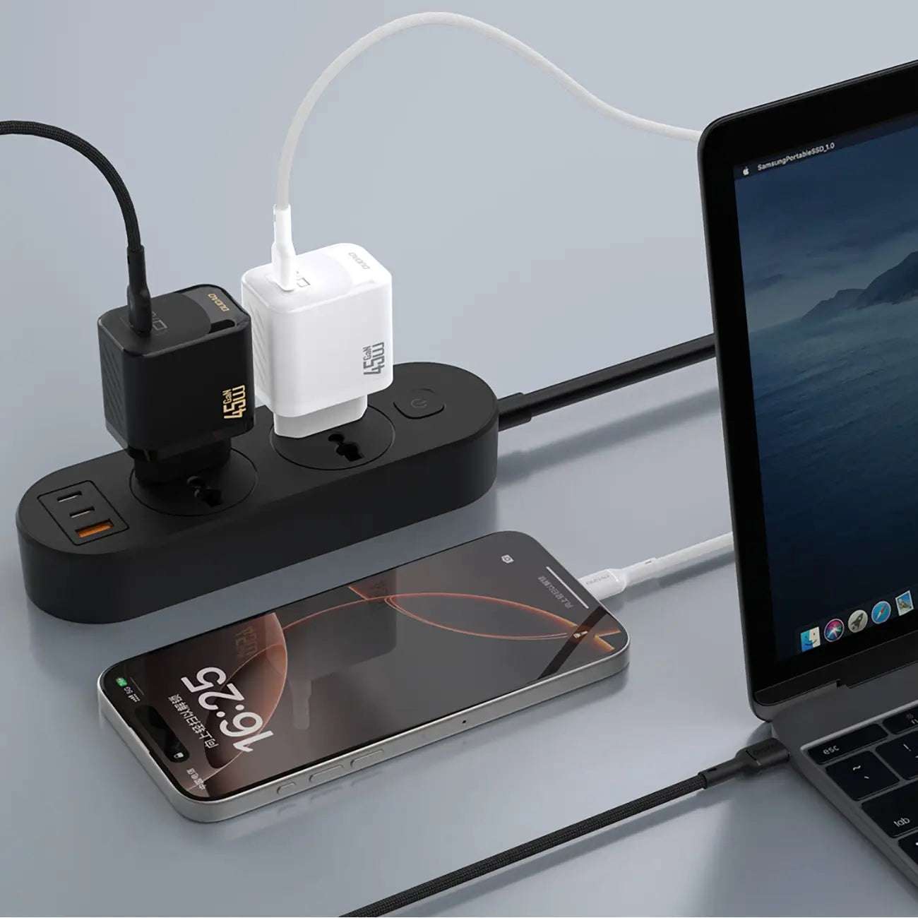Dudao A28 GaN 45W USB-C Wall Charger – White