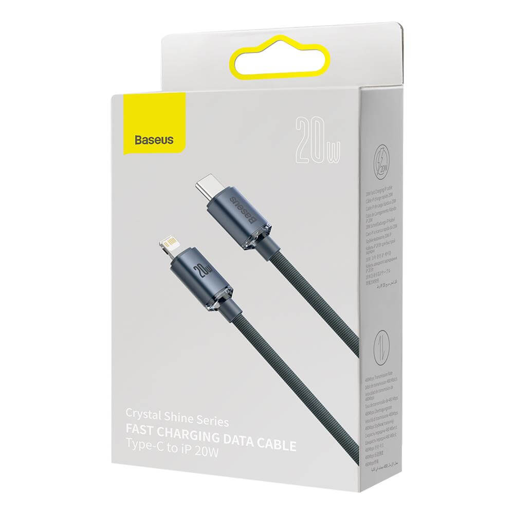 Baseus Crystal Shine USB-C to Lightning Cable 20W – 2m Black - MIZO.at
