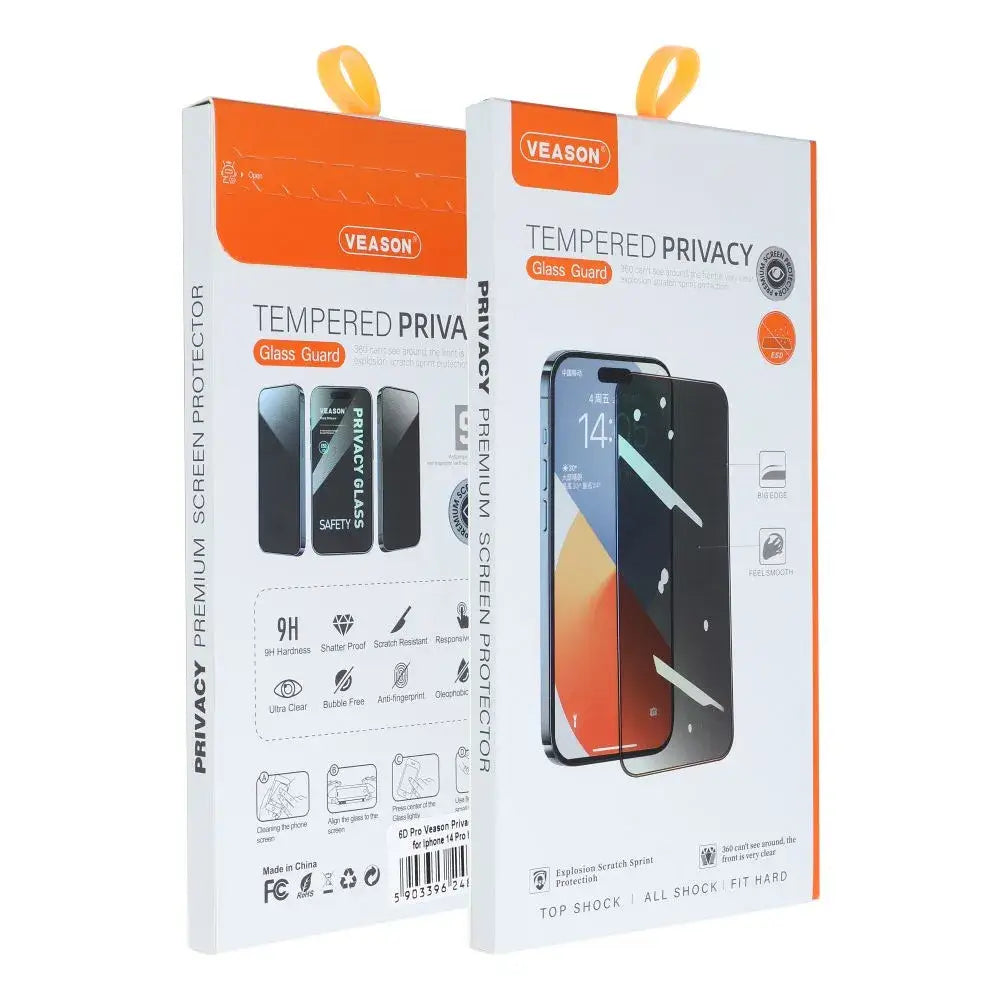 6D Pro Veason Privacy Glass for iPhone 14 Pro Max – Black - MIZO.at