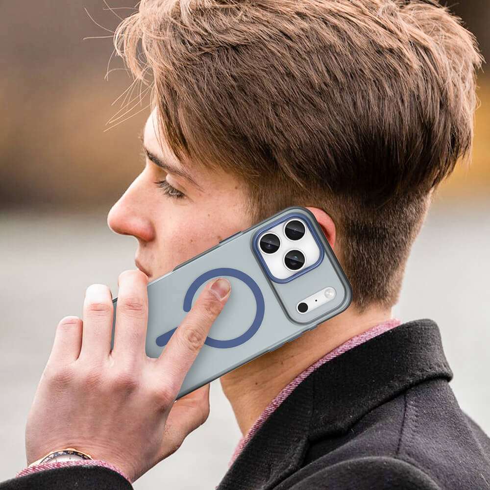 Magnetic Abrasive iPhone 17 Pro Case MagSafe Matte Blau - MIZO.at