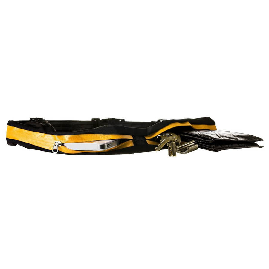 Running Belt Waist Bag | Waterproof Dual Pocket for Phone – Black - MIZO.at