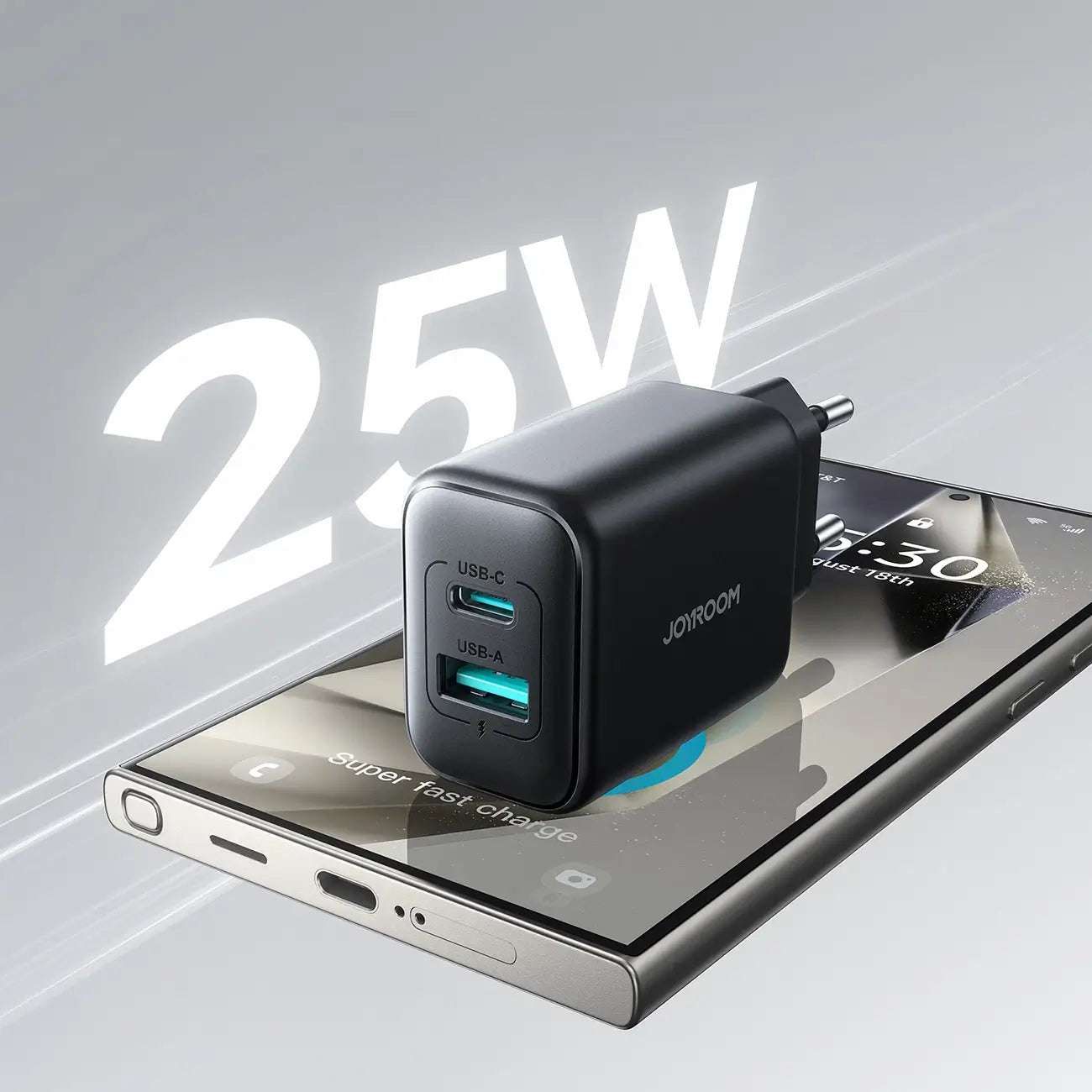 Joyroom JR-TCF13 25W USB-C/USB-A Charger – Black