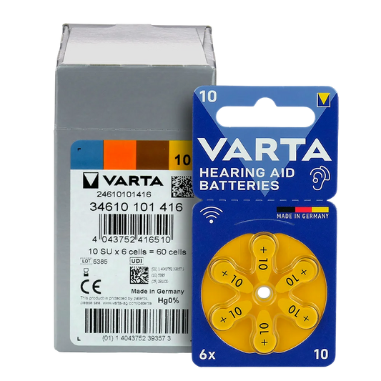 6er Pack Varta Hörgerätebatterien 10 PR70 1,45 V - MIZO.at