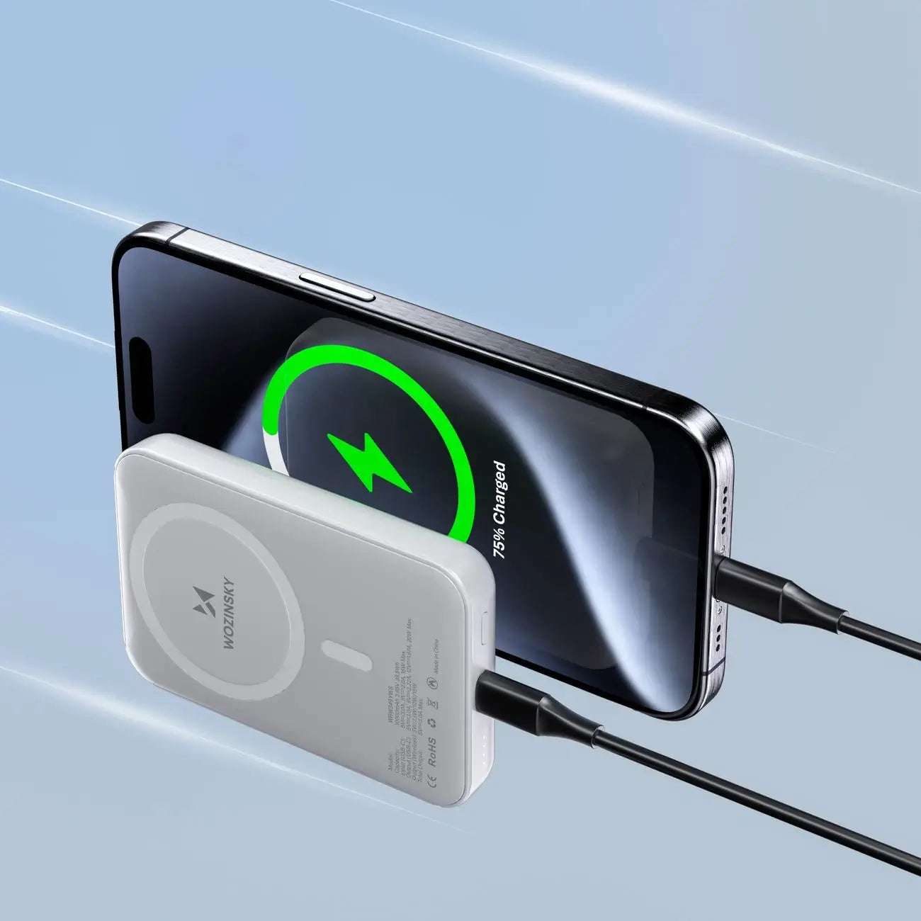 Wozinsky Magnetische Powerbank 10.000mAh, Weiß - MIZO.at