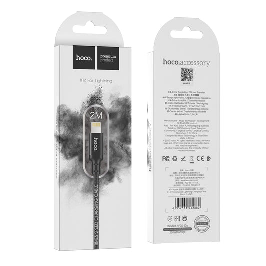 HOCO X14 Lightning Cable | 2M Fast Charging Data Cable Apple - MIZO.at