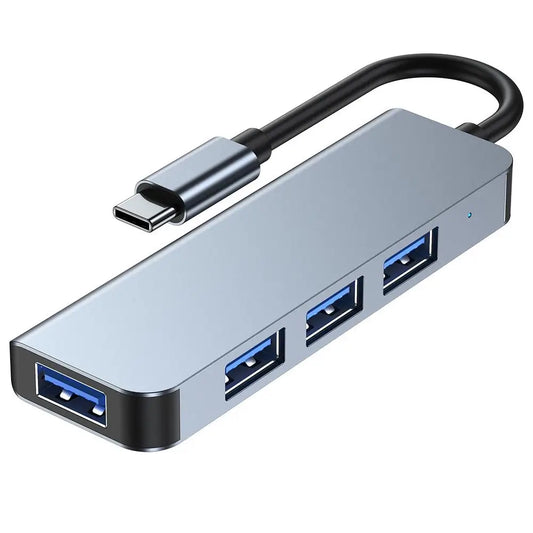 Tech-Protect V1 4in1 USB-C Hub | USB-A 3.0 & 2.0 – Gray - MIZO.at