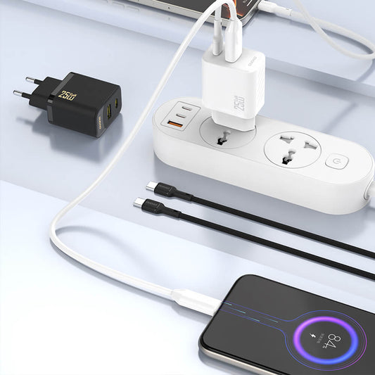 Dudao A27 25W GaN USB-C PD Schnellladegerät Weiß - MIZO.at