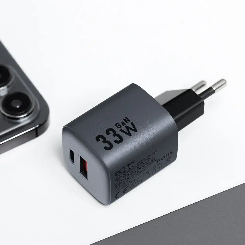 FORCELL GaN VT-31 33W Travel Charger USB-C + USB-A – Gray - MIZO.at