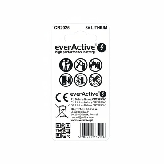 everActive CR2025 Lithium Knopfzellen 2er Pack - MIZO.at