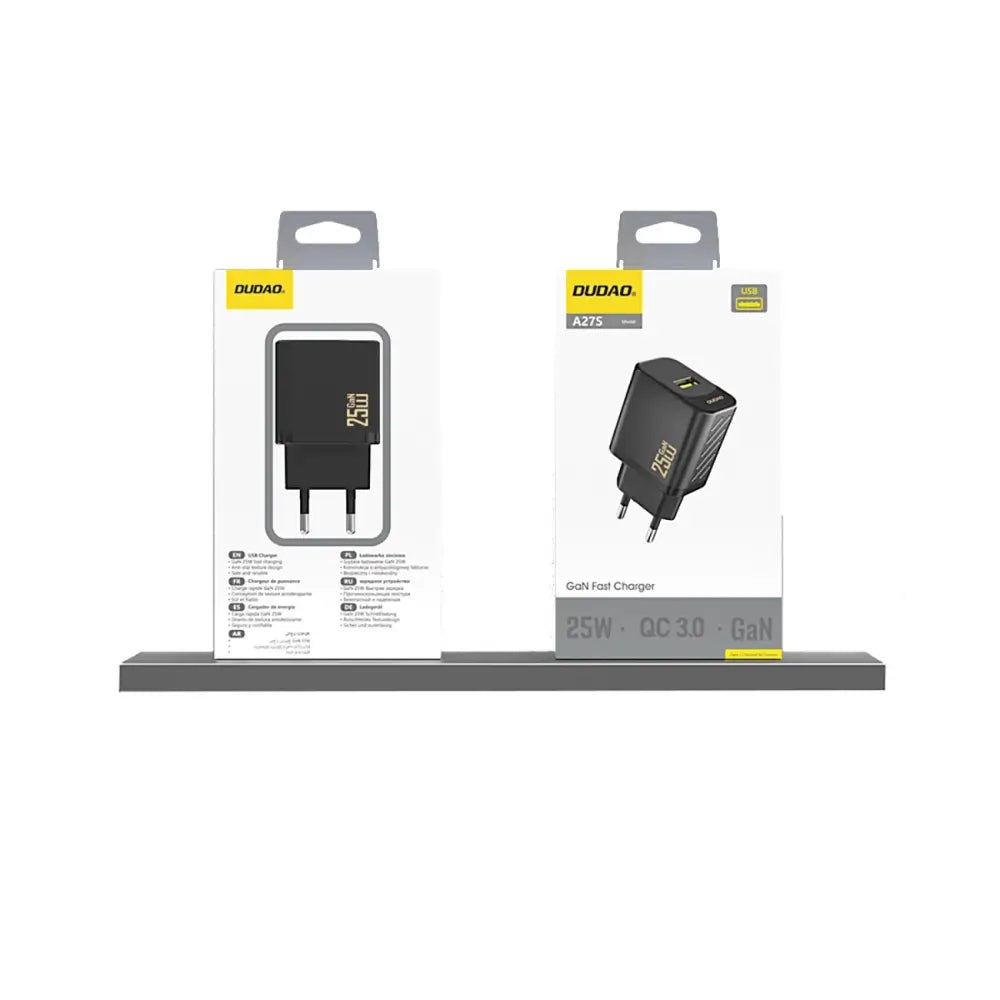 Dudao A27S 25W GaN USB-A Schnellladegerät Schwarz - MIZO.at