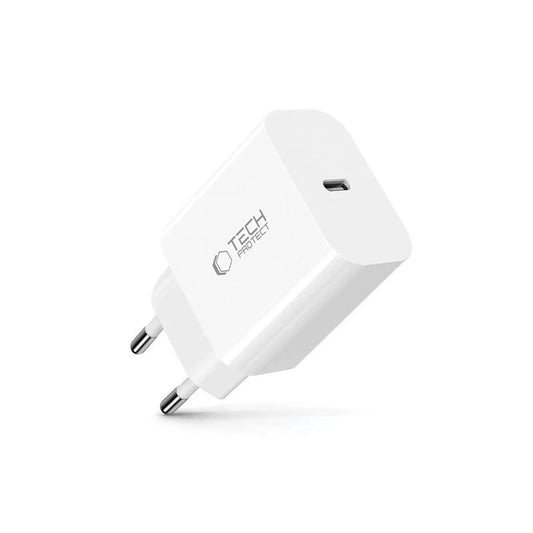 Tech-Protect NC20W PD Charger | 20W Fast Charging, White - MIZO.at