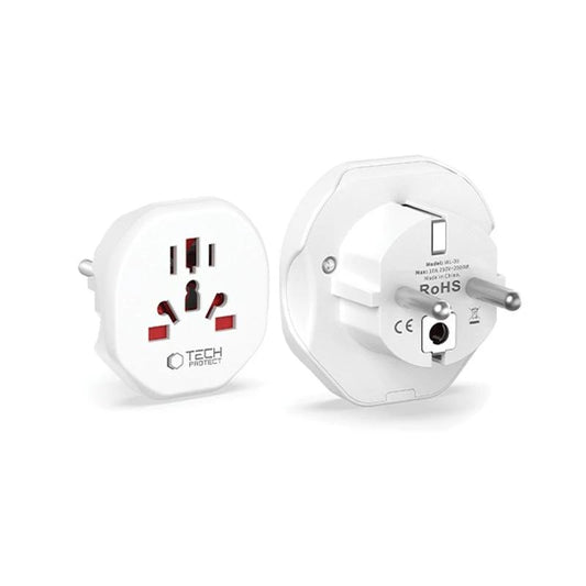 Tech-Protect Universal Travel Adapter | EU Plug, White - MIZO.at