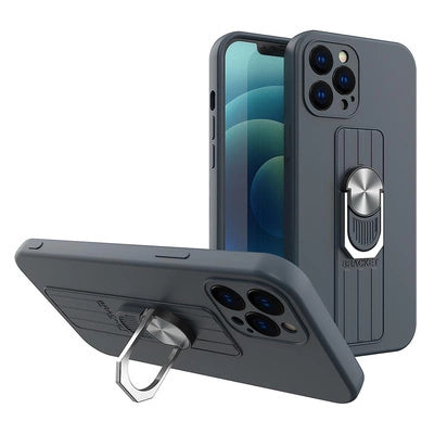 Samsung S21 Ring Silikon Case – Dunkelblau Grip & Stand Edition - MIZO.at