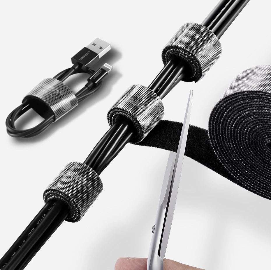 Ugreen Velcro Cable Organizer 5m Black – Reusable Cable Tape
