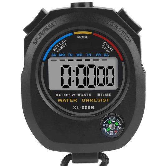 Digital stopwatch with compass, timer and alarm