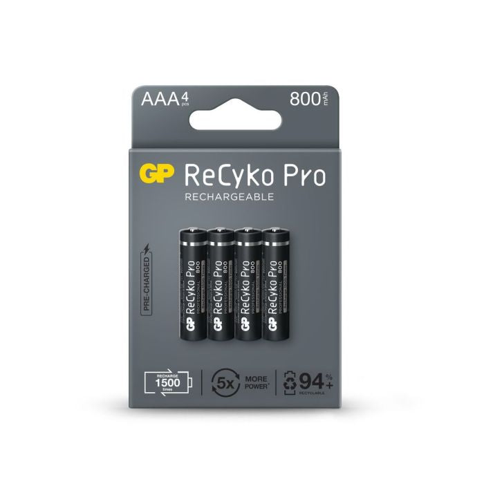 GP ReCyko Pro AAA 800mAh Akkus – 4er Pack – NiMH & Langlebig - MIZO.at