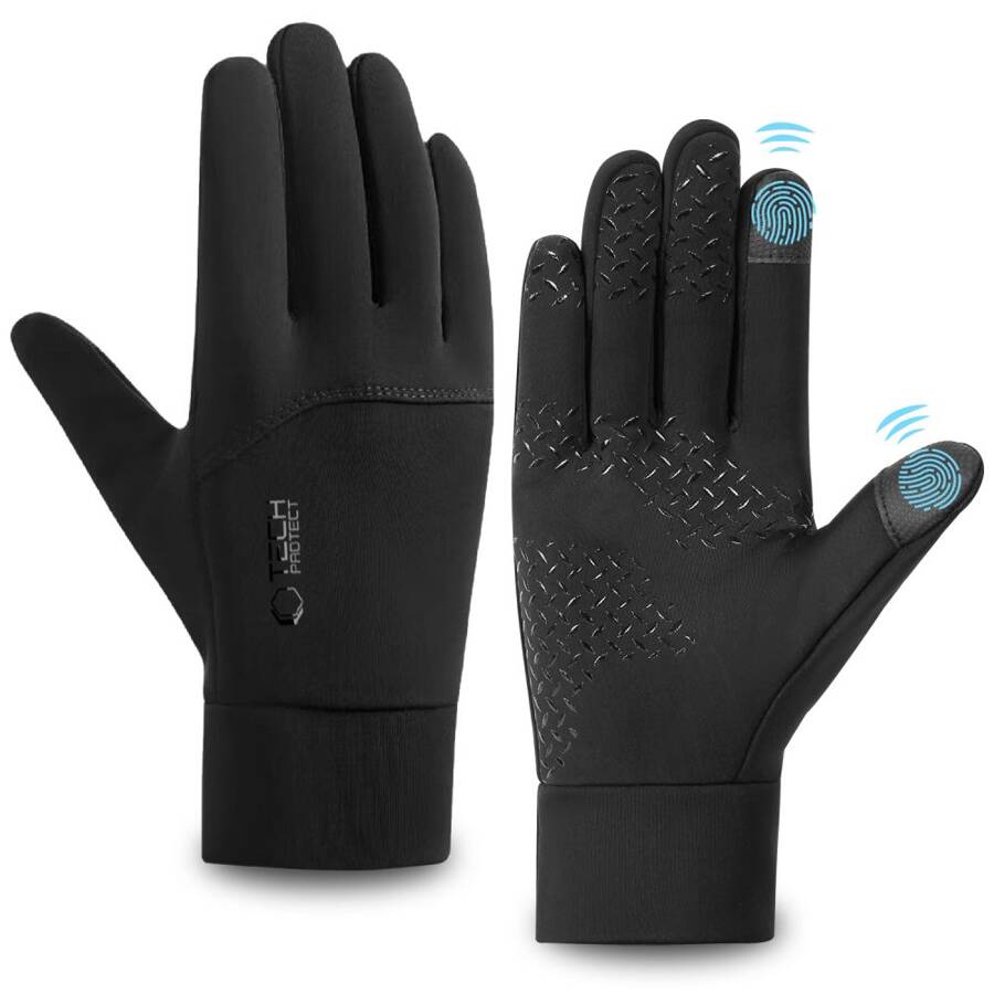 winter handschuhe touchscreen Tech-Protect WG01 Touchscreen Winterhandschuhe - L/M, Schwarz