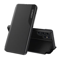 Samsung S24 Ultra Eco Leather View Case | Premium Flip Cover Black - MIZO.at