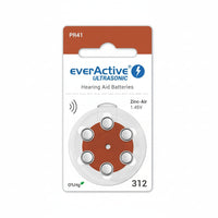 everActive ULTRASONIC 312 Hörgerätebatterien 6er Pack Zink-Luft - MIZO.at