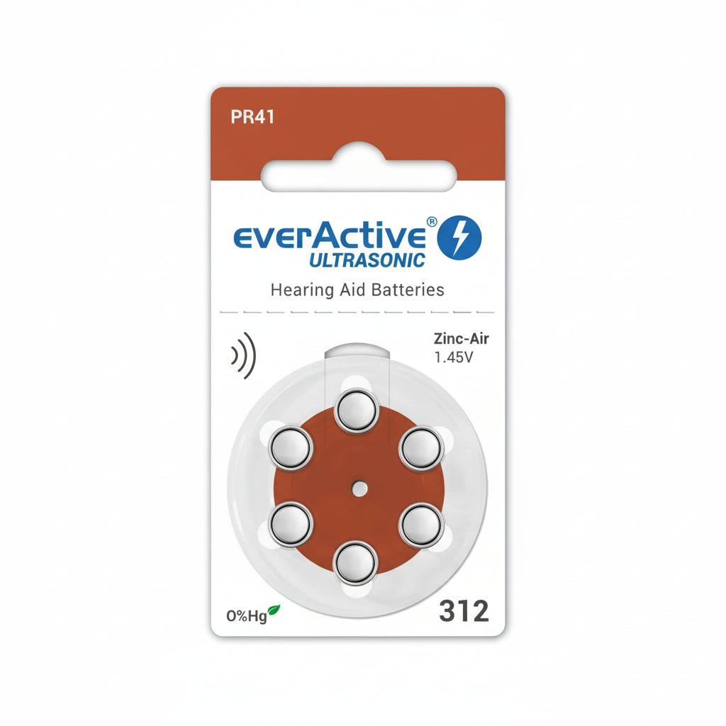 everActive ULTRASONIC 312 Hörgerätebatterien 6er Pack Zink-Luft - MIZO.at