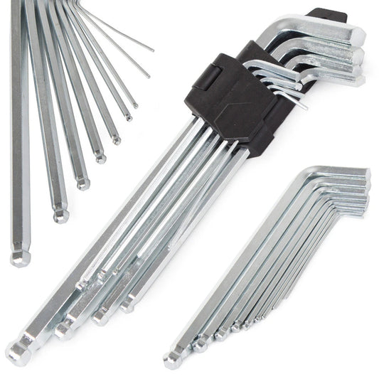 Inbus-Schlüsselset mit Kugelkopf, 9-teilig – 1,5–10 mm