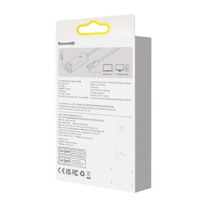 USB auf LAN Adapter RJ45 100Mbps Netzwerk Baseus Lite - MIZO.at