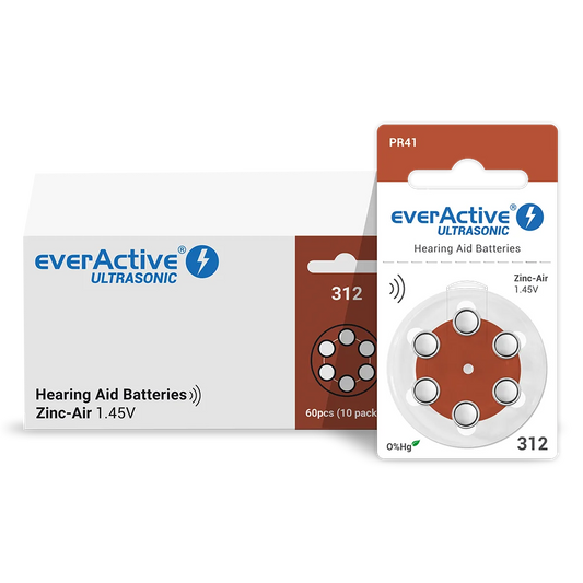 everActive ULTRASONIC 312 Hörgerätebatterien 6er Pack Zink-Luft - MIZO.at