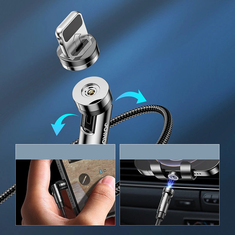 Joyroom 3-in-1 Magnetic Cable | Lightning, Type-C & Micro USB Charging - MIZO.at